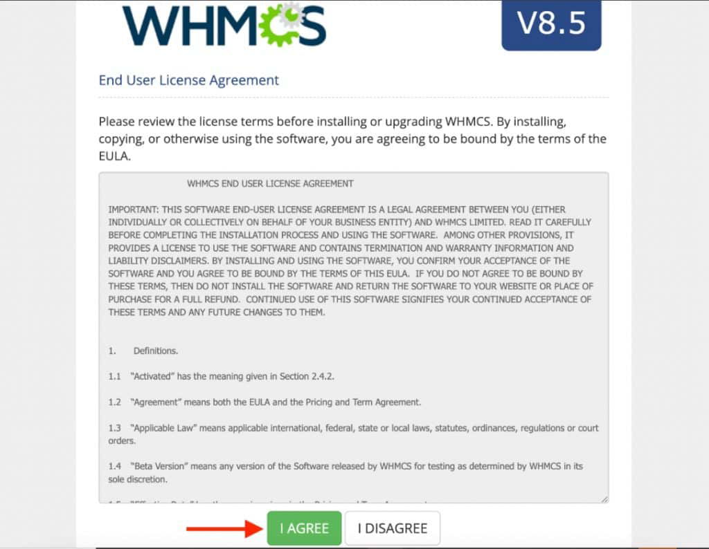 Accord de Licence WHMCS