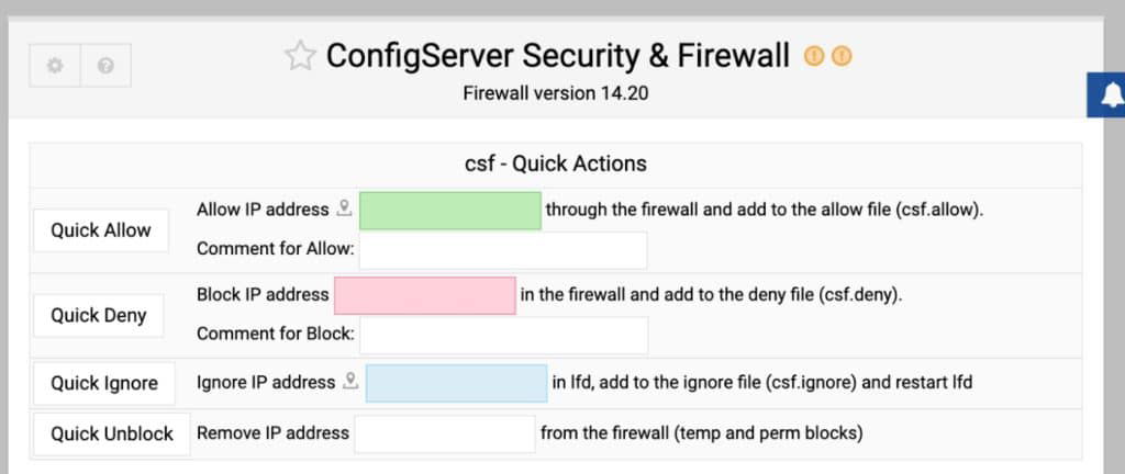 Configurer l'accès IP avec CSF