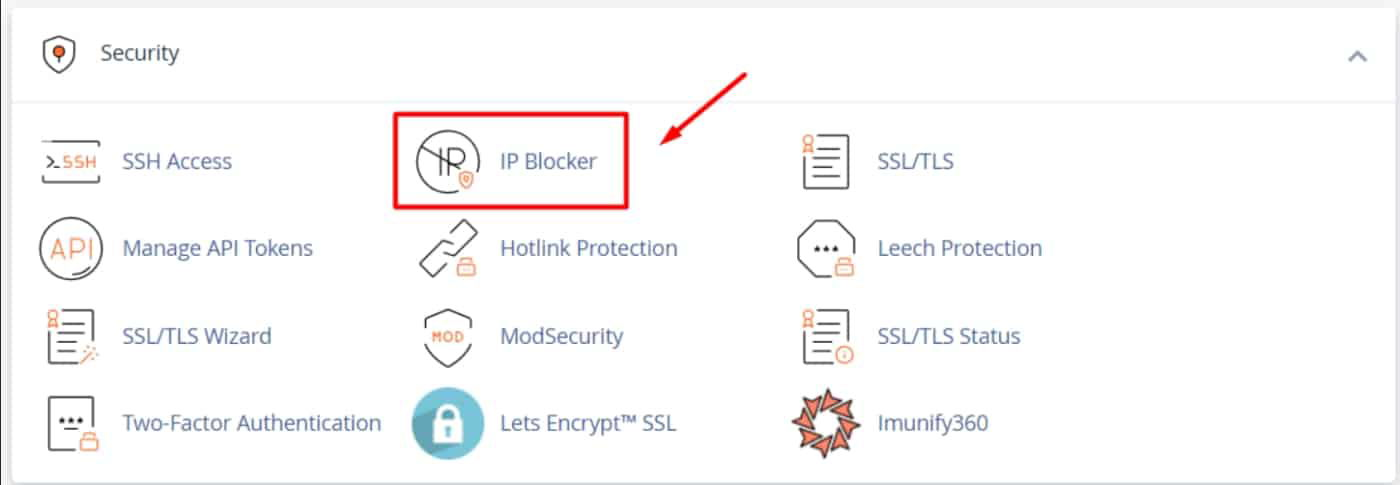 Localisez le bloqueur d'IP dans cPanel