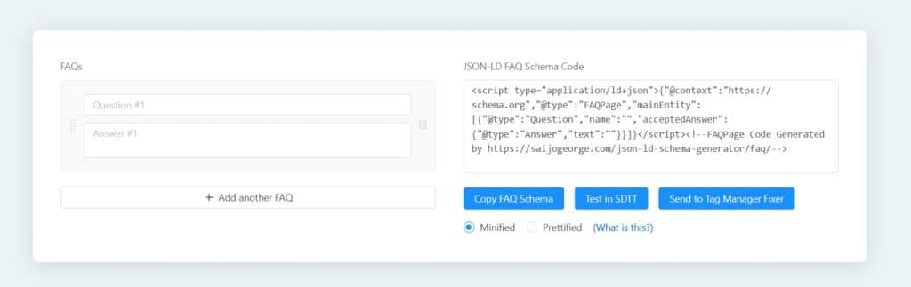 Utiliser l'outil JSON-LD Schema Generator