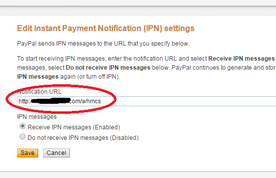 Notifications url paypal