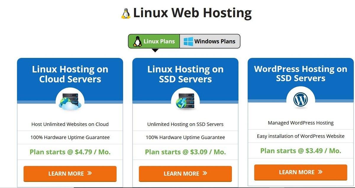 Hébergement web partagé Linux et Windows