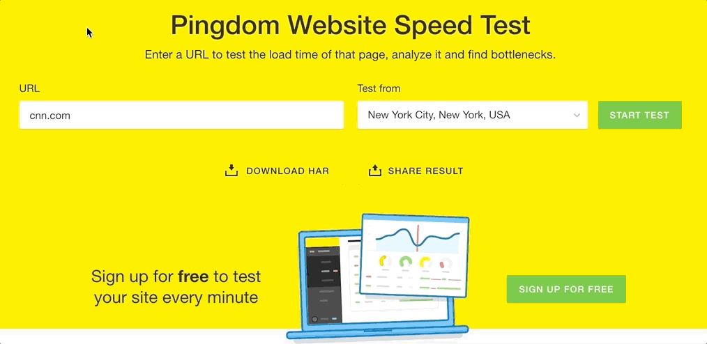 Hébergement php gratuit mesuré via Pingdom