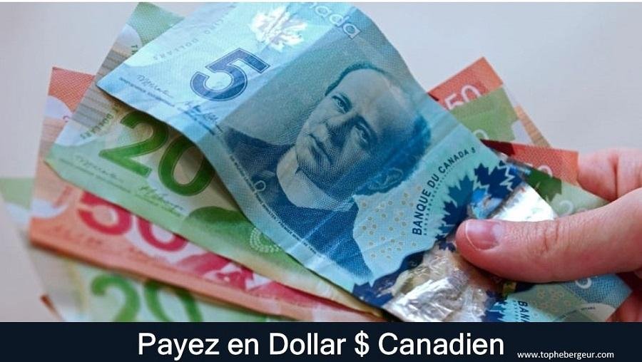 Payez en dollar canadien
